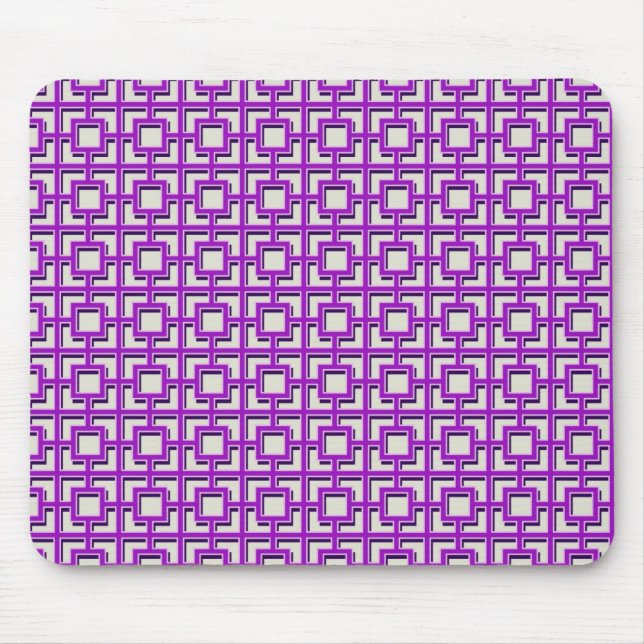 Purple Square Pattern Mouse Pad (Front)