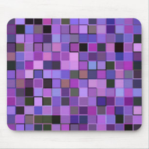 Purple Squares Mouse Pad