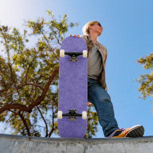 Purple Squares Watercolor Skateboard