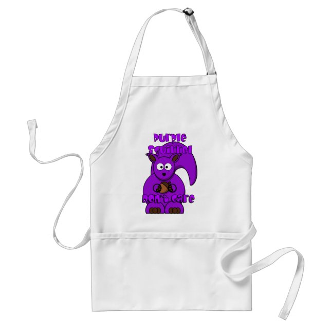 Purple Squirrel Don't Care Standard Apron (Front)