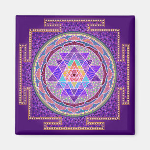 Purple Sri Yantra Magnet