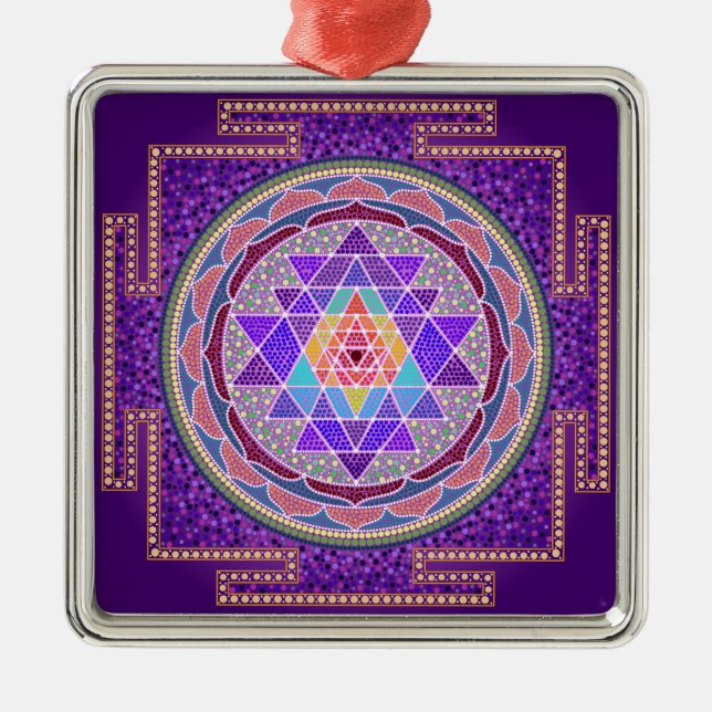 Purple Sri Yantra Ornament (Front)