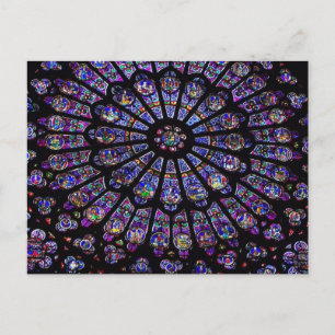 Purple Stained Glass Church Window Postcard
