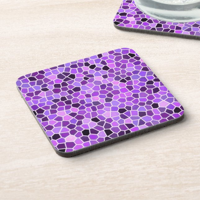 Purple stained glass coaster (Left Side)