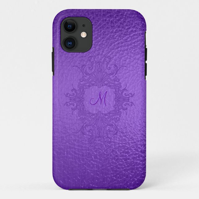 Purple Stained Glass Look-Custom Monogram Case-Mate iPhone Case (Back)