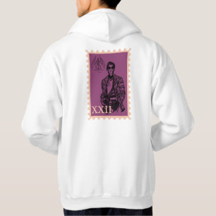 Purple Stamp Art Plaid Suit Man Bat Skeleton Hoodie
