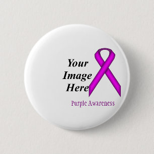 Purple Standard Ribbon by Kenneth Yoncich 2 Inch Round Button