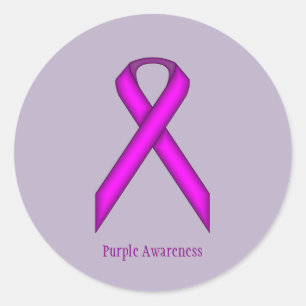 Purple Standard Ribbon by Kenneth Yoncich Classic Round Sticker