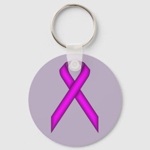 Purple Standard Ribbon by Kenneth Yoncich Keychain