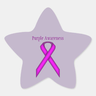 Purple Standard Ribbon by Kenneth Yoncich Star Sticker