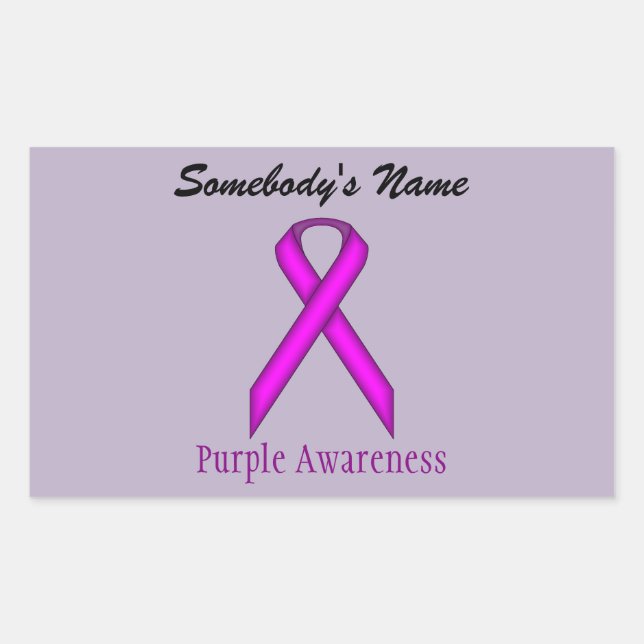 Purple Standard Ribbon Sticker (Front)