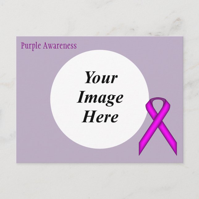 Purple Standard Ribbon Template by Kenneth Yoncich Postcard (Front)