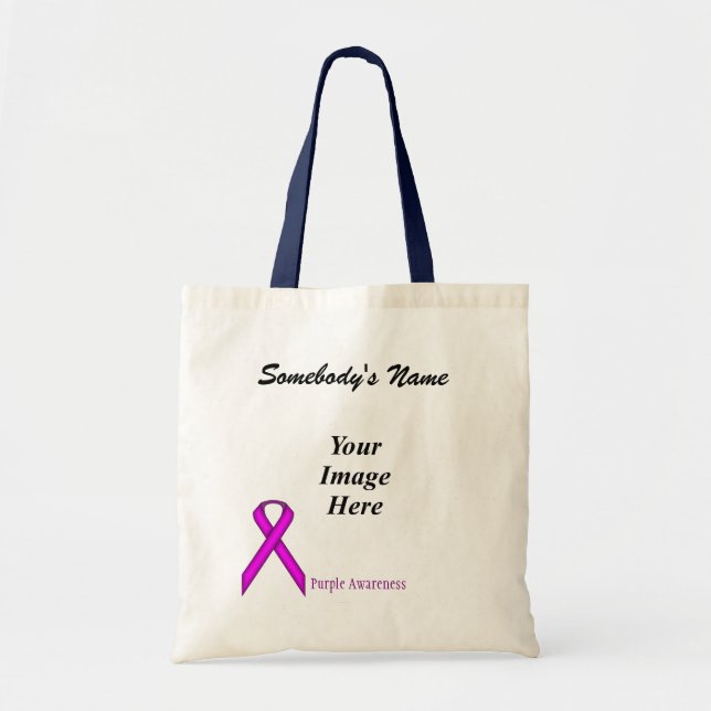 Purple Standard Ribbon Template by Kenneth Yoncich Tote Bag (Front)