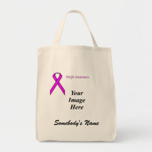 Purple Standard Ribbon Template by Kenneth Yoncich Tote Bag