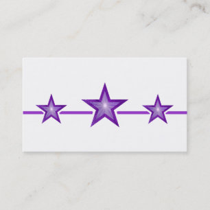 Purple Star 3 étoiles carte de visite blanc