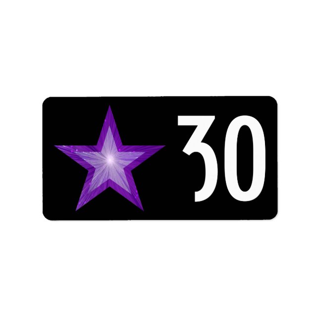 Purple Star 'Age' label medium black (Front)