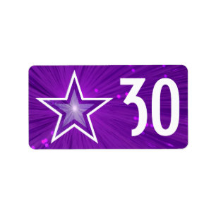 Purple Star 'Age' label medium white text