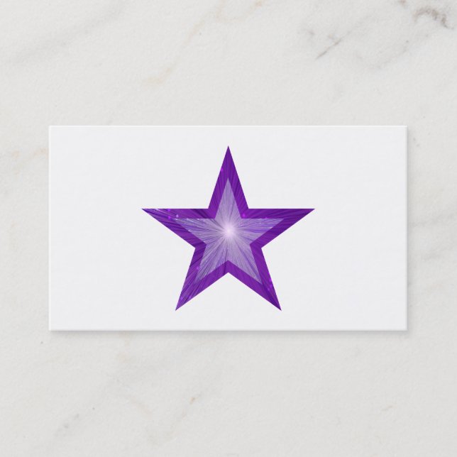 Purple Star business card template white (Front)