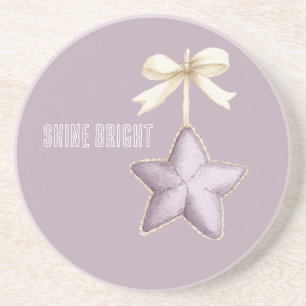Purple Star Cream Bow Coaster