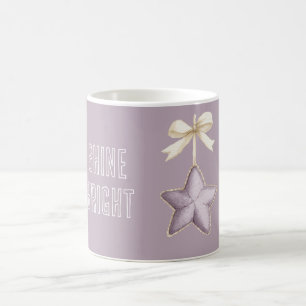 Purple Star Cream Bow Coffee Mug