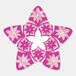 Purple Star Decorative Floral Tiles Sticker