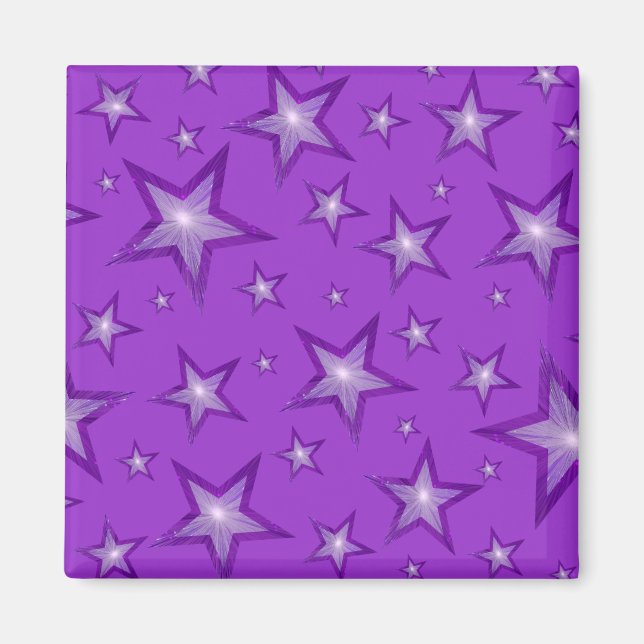 Purple Star fridge magnet square purple (Front)