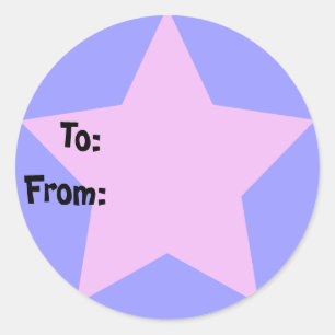 Purple Star Gift Tag Sticker