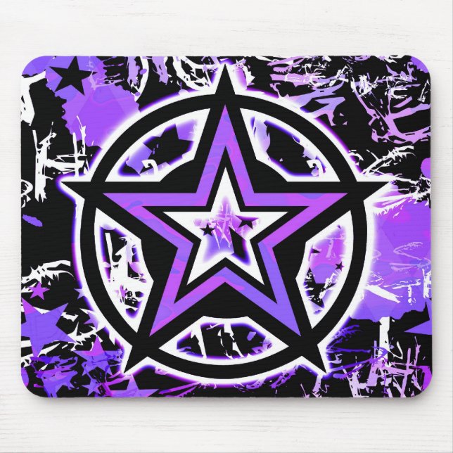 Purple Star Graphic Mouse Pad (Front)