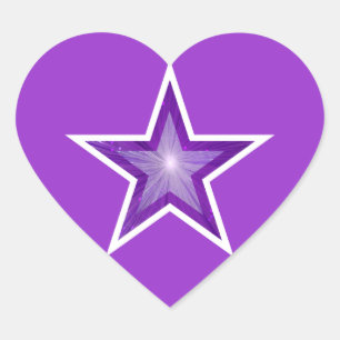 Purple Star heart sticker purple