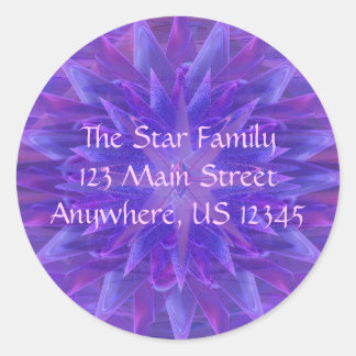 Purple Star Mandala Classic Round Sticker