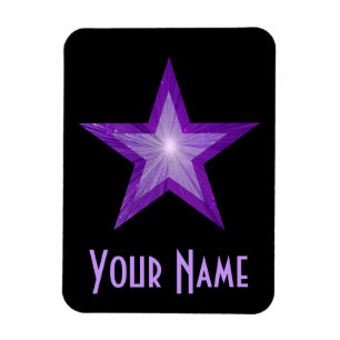 Purple Star 'Name' flexible magnet black