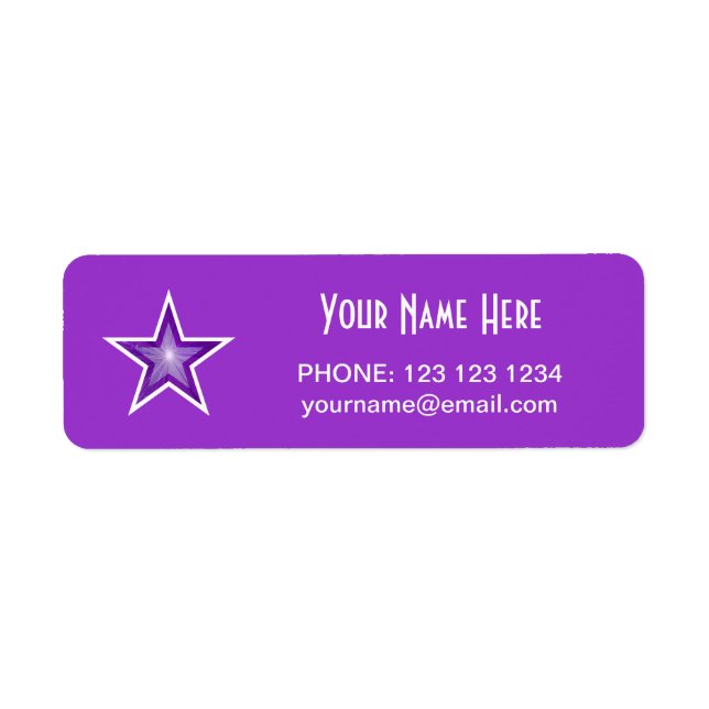Purple Star 'Nom' texte étiquette petit violet (Devant)