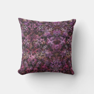 Purple star outdoor pillow