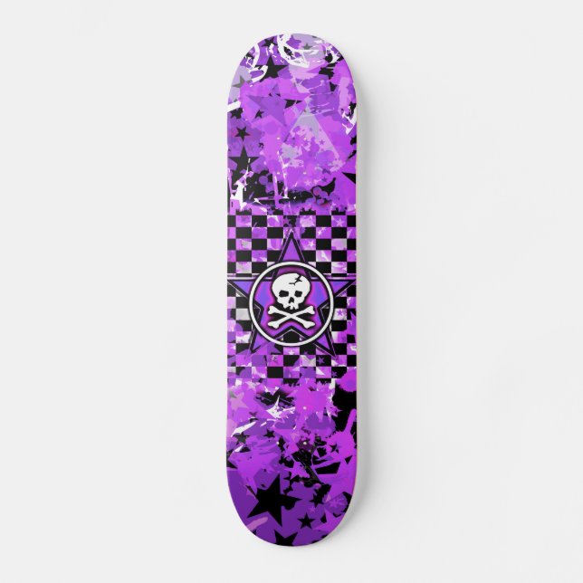 Purple Star Skull Skateboard (Front)