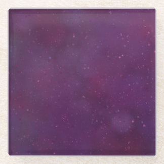 Purple star sky glass coaster