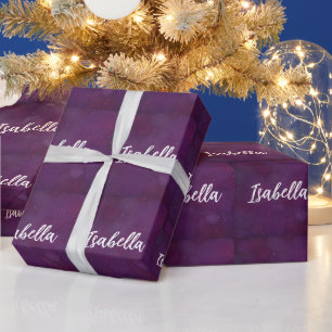 Purple star sky wrapping paper