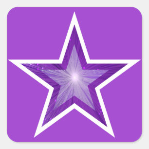 Purple Star square sticker purple