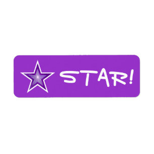 Purple Star "STAR" étiquette petit violet