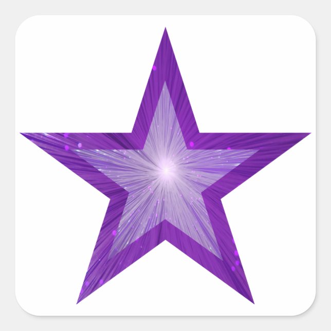 Purple Star sticker square white (Front)