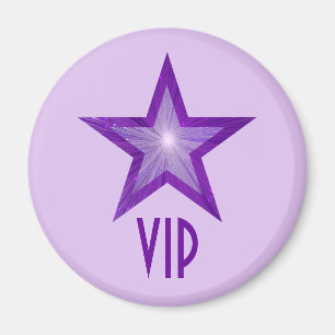 Purple Star 'VIP' frigo aimant rond violet violet