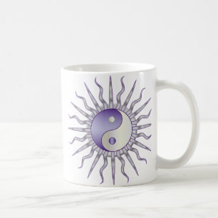 Purple Starburst Yin Yang Coffee Mug