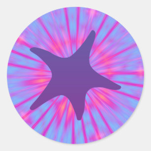 Purple Starfish Classic Round Sticker