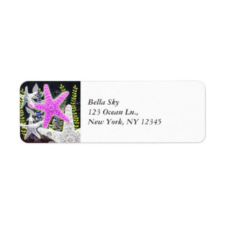 Purple starfish flora and fauna foliage nautilus