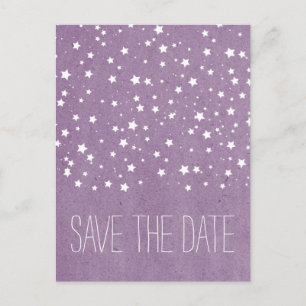 Purple Starry Night Save the Date Postcard