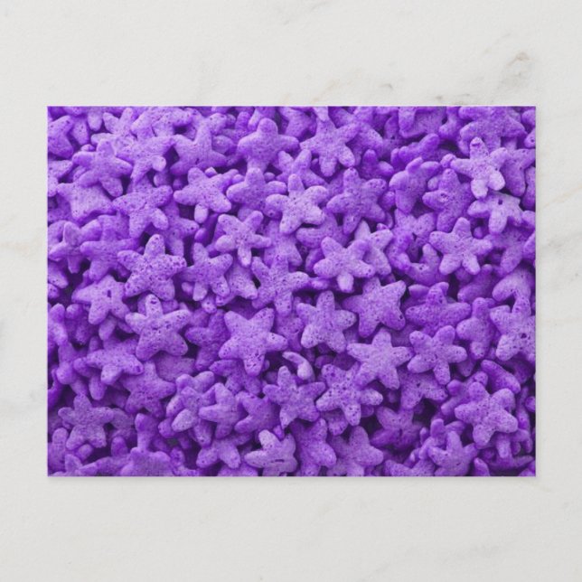 Purple Stars Cereal Breakfast Food Pattern Postcard (Front)