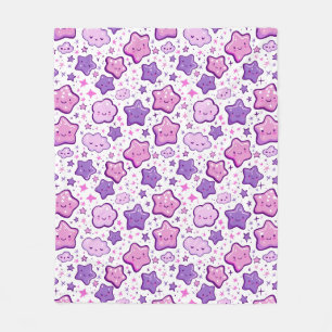Purple Stars Cloud Kawaii Cute Blanket