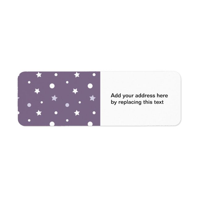 Purple Stars Custom Return Address Labels (Front)