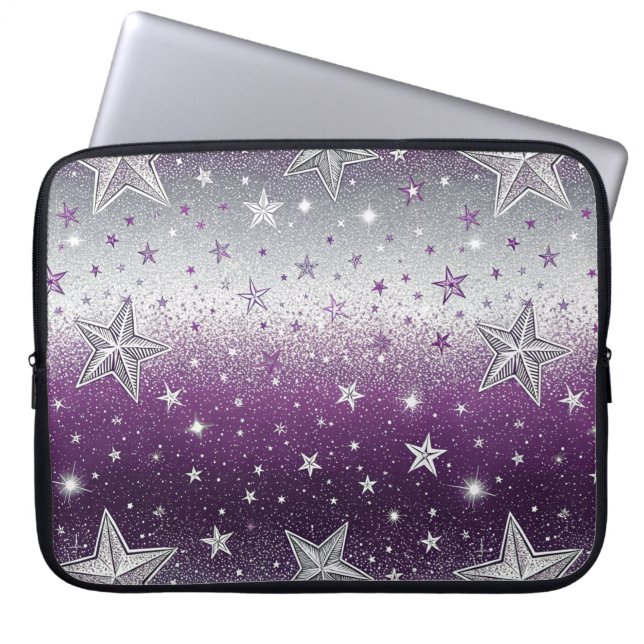 Purple stars laptop sleeve (Front)