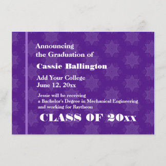 Purple Stars New Grad Announcement Any Year G206