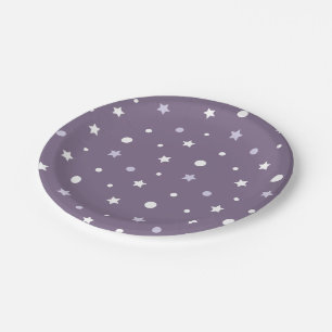Purple Stars Paper Plate